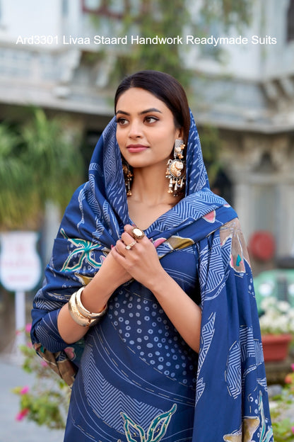Ard3301 Staard Roman Silk Readymade Pant Style Suits Supplier Gujarat