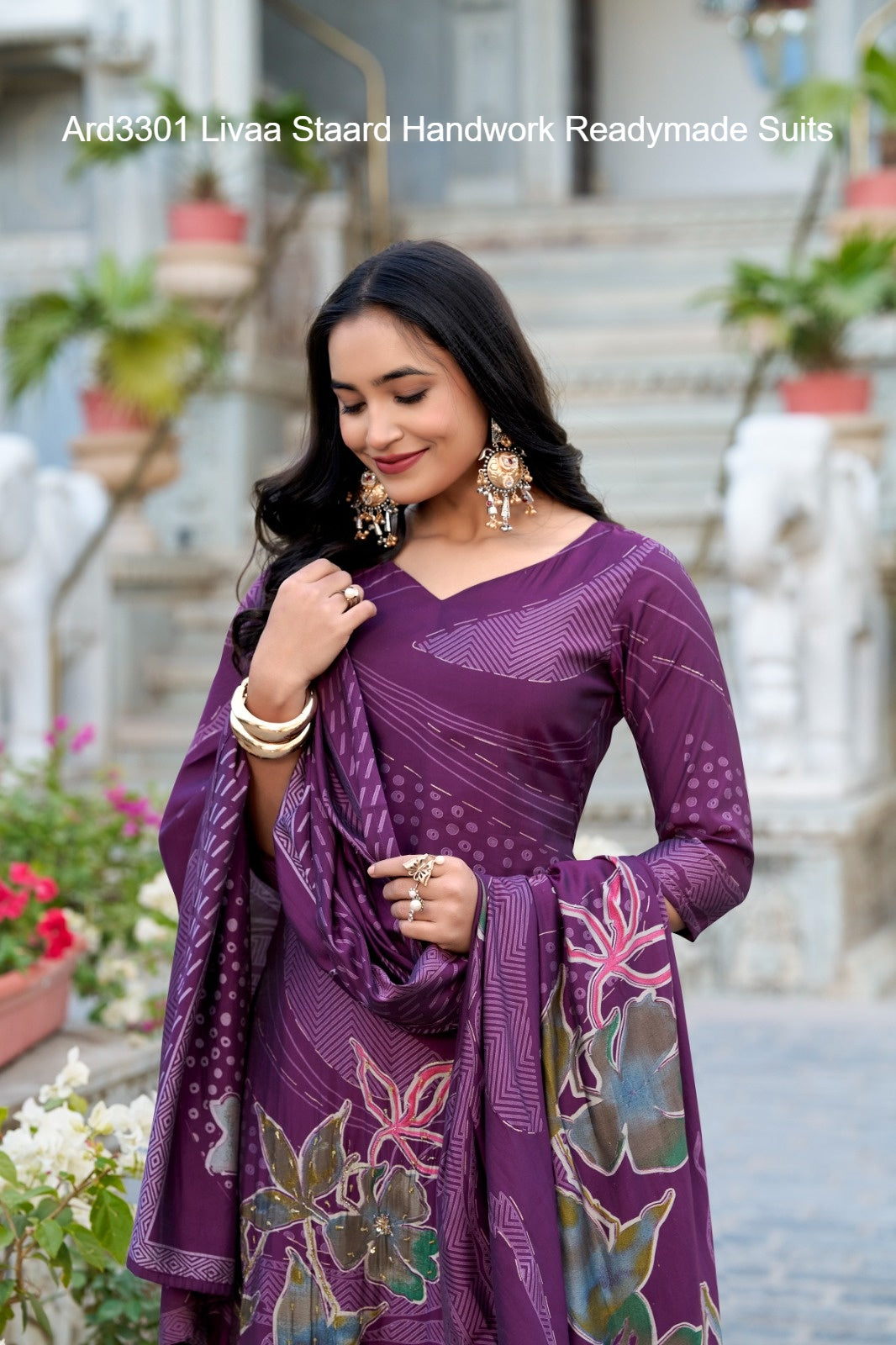 Ard3301 Staard Roman Silk Readymade Pant Style Suits Supplier Gujarat