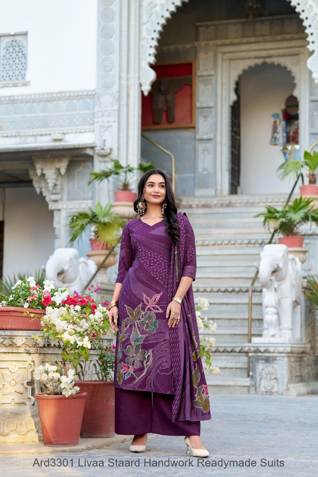Ard3301 Staard Roman Silk Readymade Pant Style Suits Supplier Gujarat