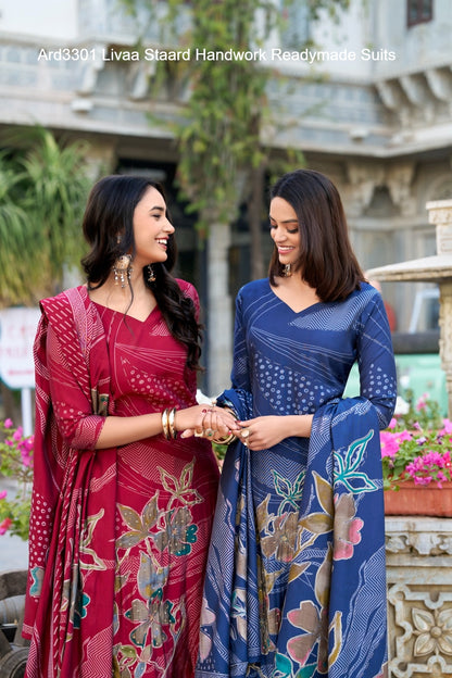 Ard3301 Staard Roman Silk Readymade Pant Style Suits Supplier Gujarat