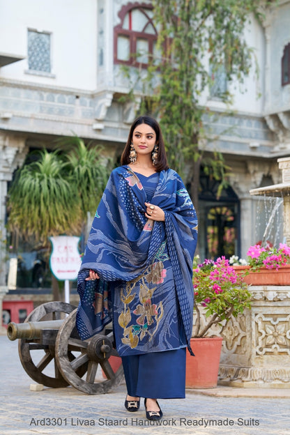 Ard3301 Staard Roman Silk Readymade Pant Style Suits Supplier Gujarat