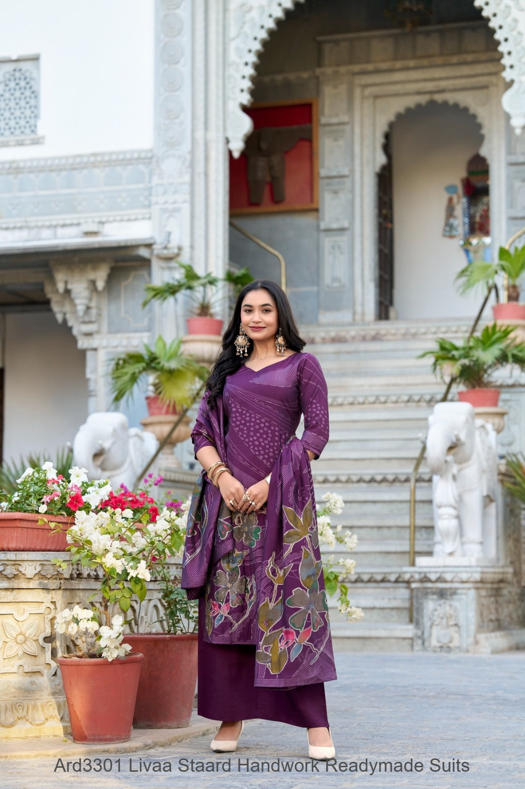 Ard3301 Staard Roman Silk Readymade Pant Style Suits Supplier Gujarat