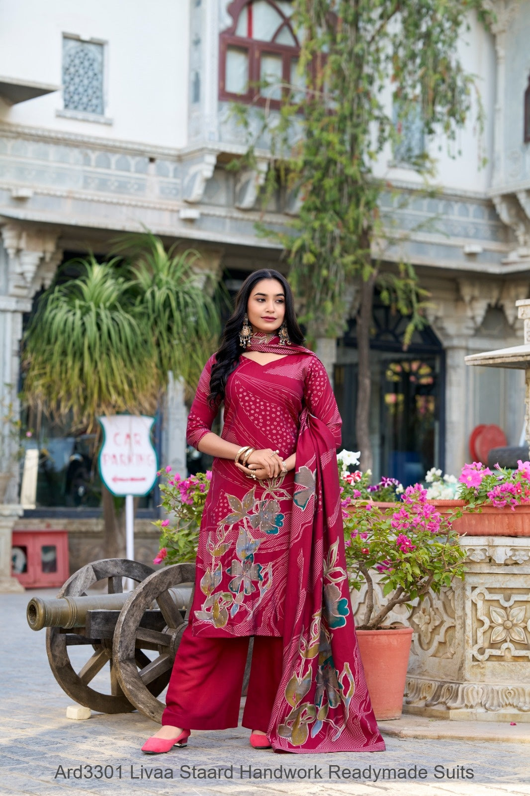 Ard3301 Staard Roman Silk Readymade Pant Style Suits Supplier Gujarat