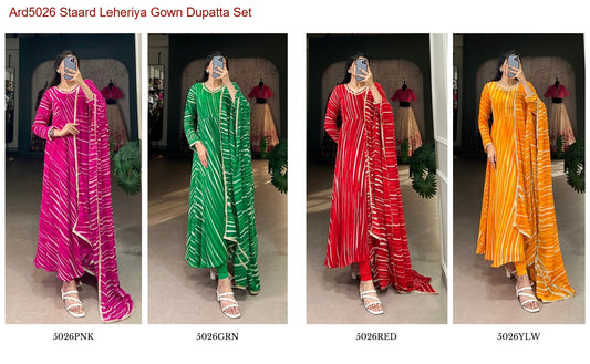 Ard5026 Staard Georgette Gown Dupatta Set Supplier Gujarat