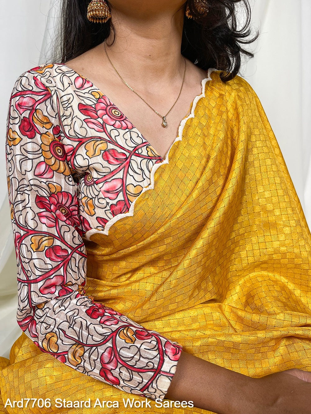 Ard7706 Staard Gadhawal Chex Sarees Exporter Ahmedabad