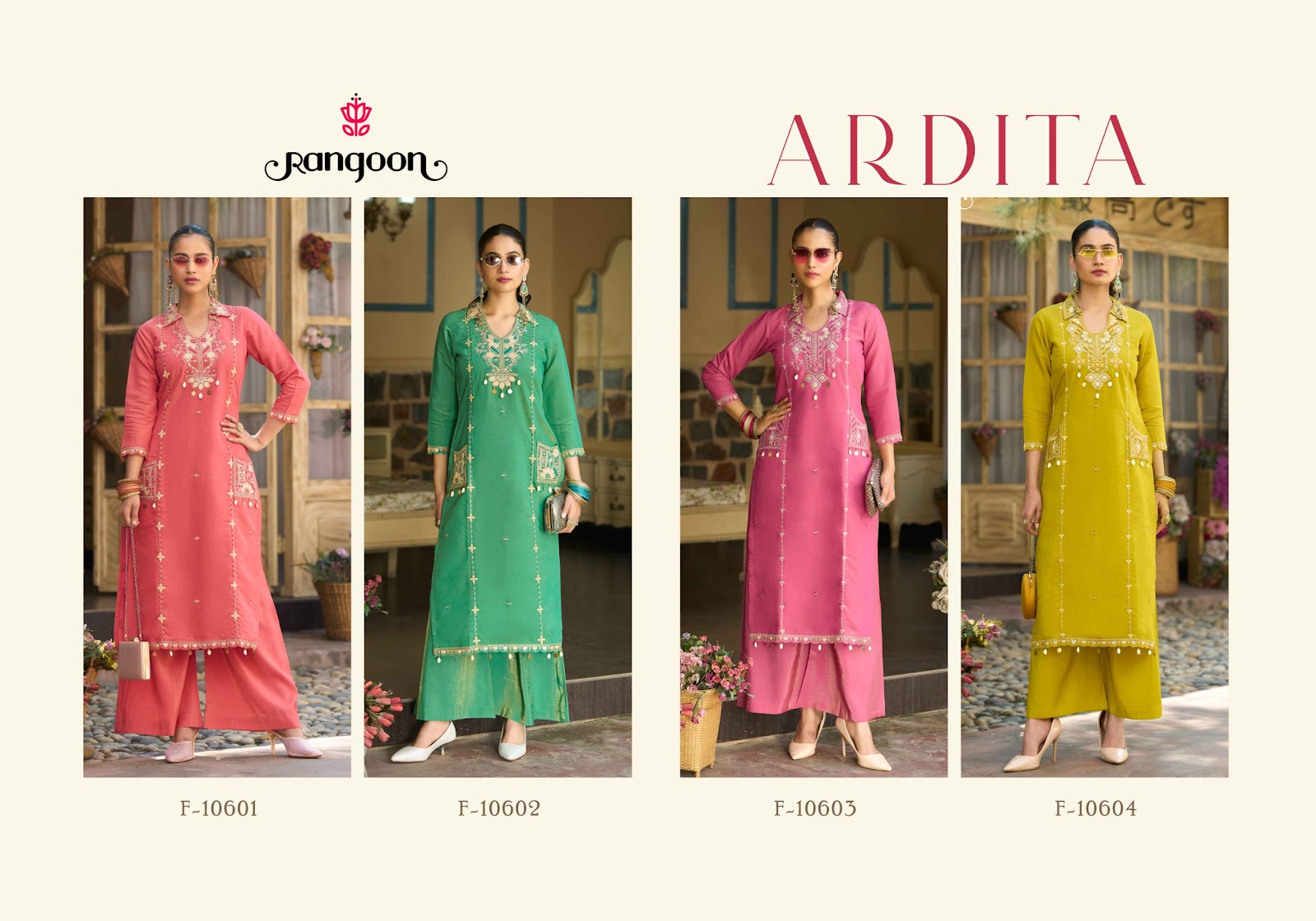 Ardita Rangoon Viscose Kurti Plazzo Set Wholesaler