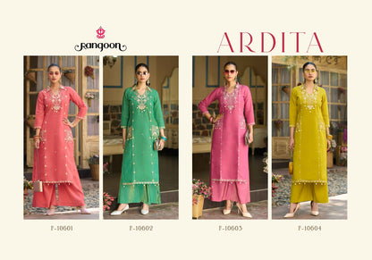 Ardita Rangoon Viscose Kurti Plazzo Set Wholesaler