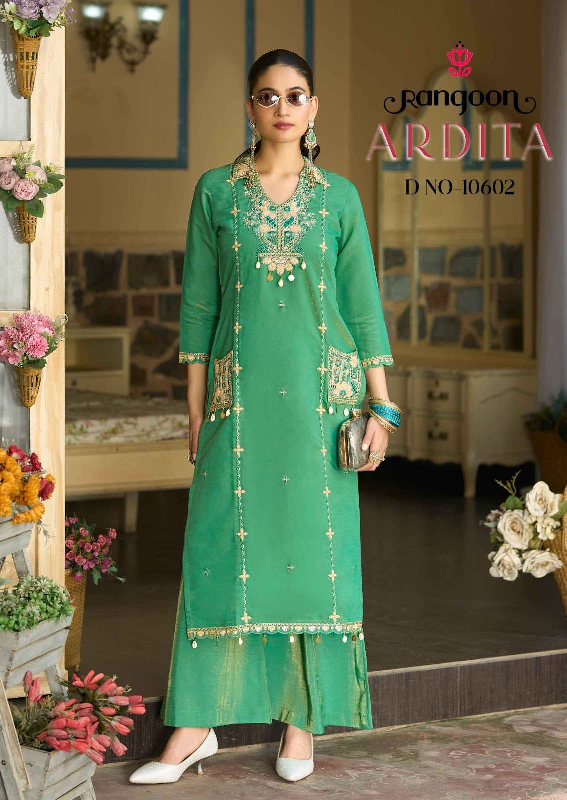 Ardita Rangoon Viscose Kurti Plazzo Set Wholesaler