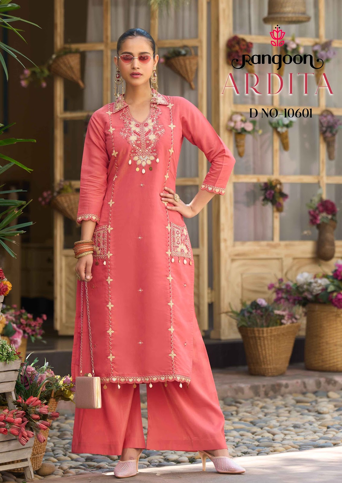 Ardita Rangoon Viscose Kurti Plazzo Set Wholesaler