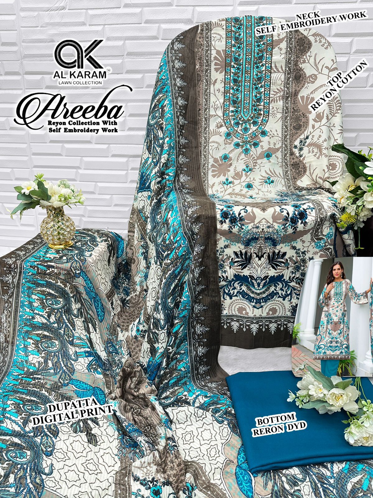 Areeba Al Karam Reyon Karachi Salwar Suits Manufacturer Ahmedabad