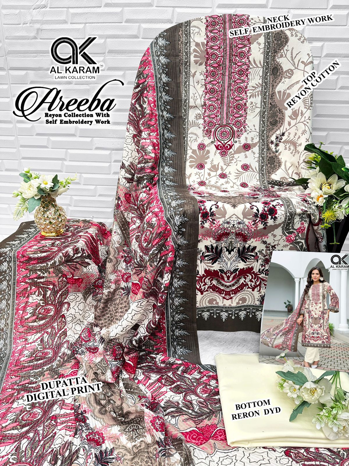Areeba Al Karam Reyon Karachi Salwar Suits Manufacturer Ahmedabad