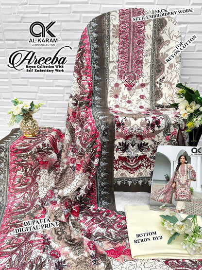 Areeba Al Karam Reyon Karachi Salwar Suits Manufacturer Ahmedabad