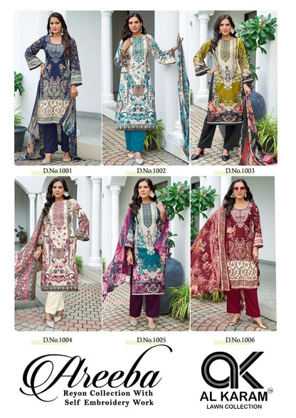 Areeba Al Karam Reyon Karachi Salwar Suits Manufacturer Ahmedabad