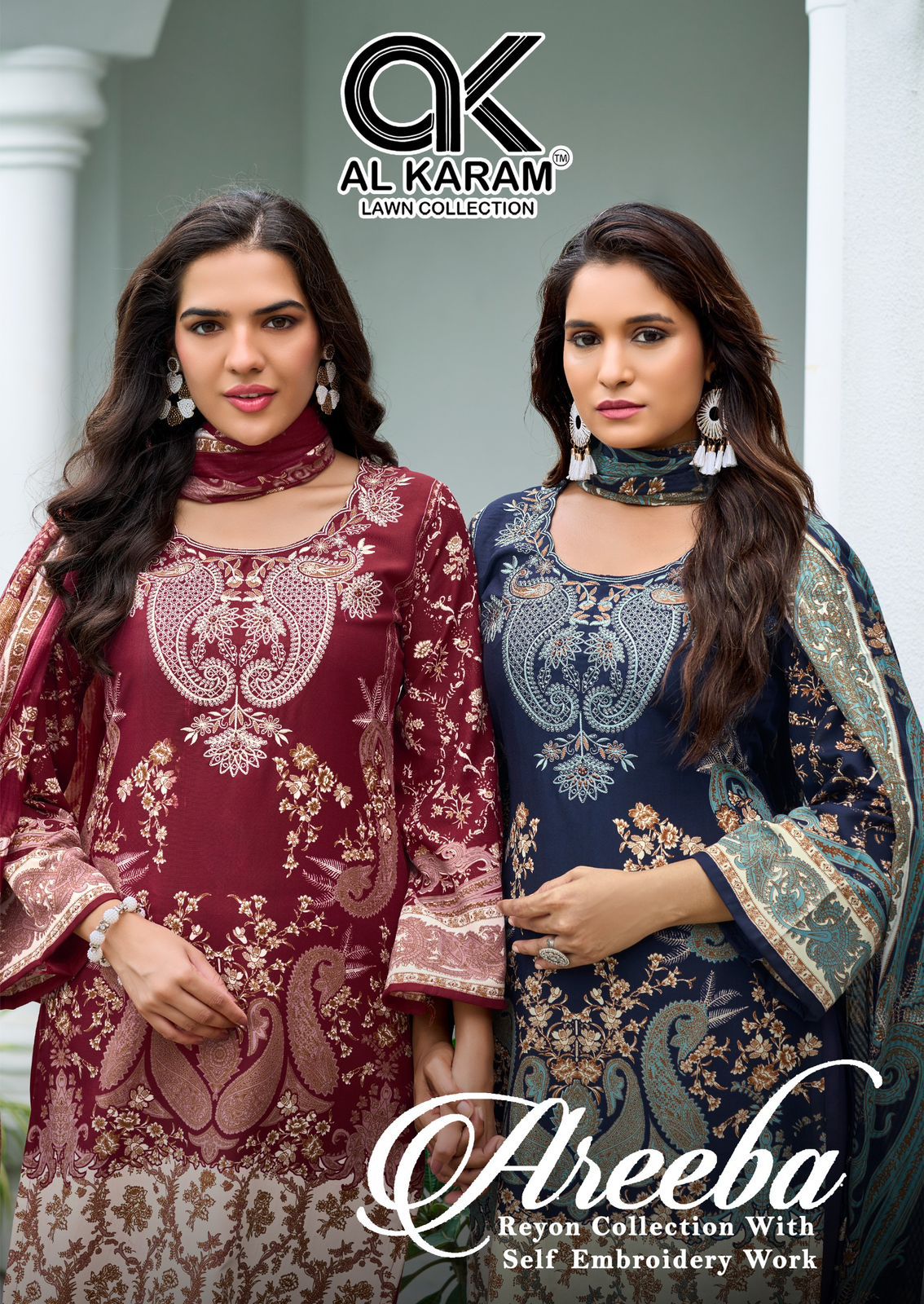 Areeba Al Karam Reyon Karachi Salwar Suits Manufacturer Ahmedabad