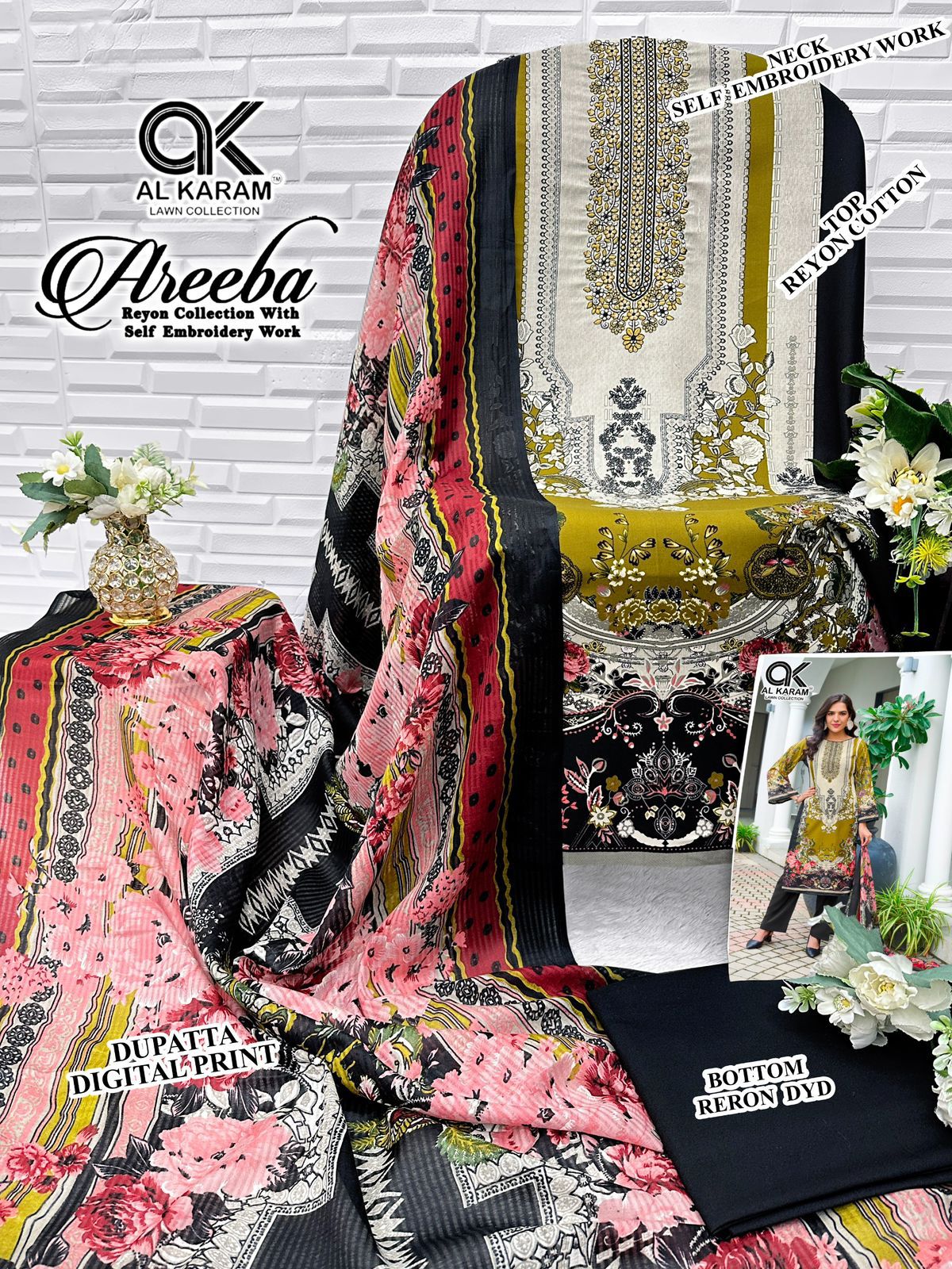 Areeba Al Karam Reyon Karachi Salwar Suits Manufacturer Ahmedabad
