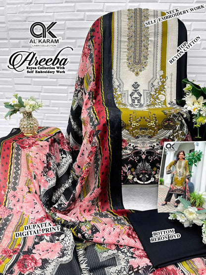 Areeba Al Karam Reyon Karachi Salwar Suits Manufacturer Ahmedabad