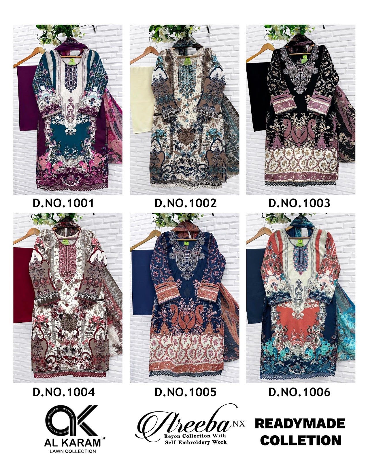 Areeba Nx Al Karam Reyon Karachi Readymade Suits Wholesaler