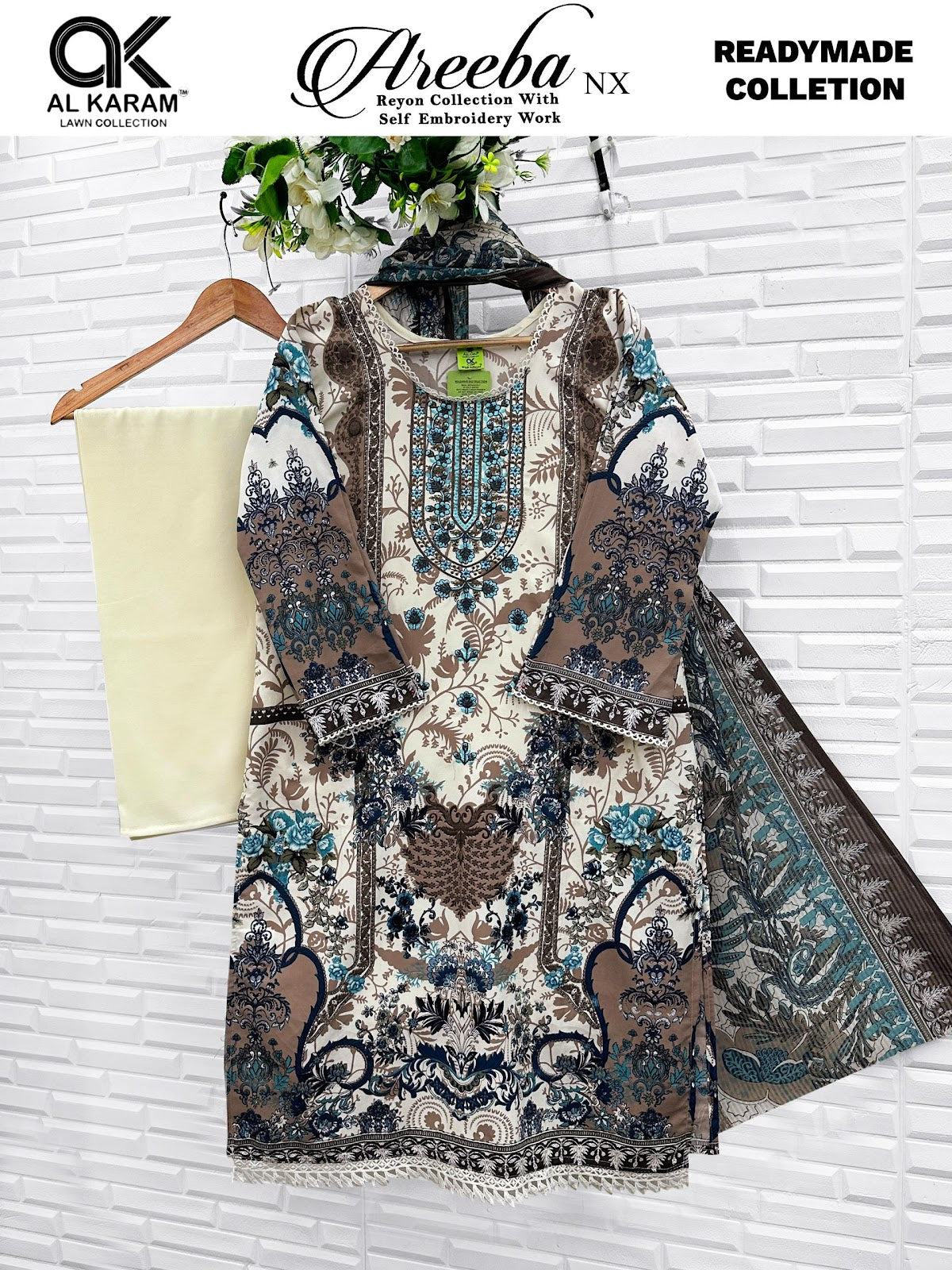 Areeba Nx Al Karam Reyon Karachi Readymade Suits Wholesaler