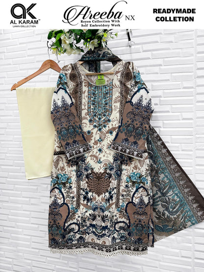 Areeba Nx Al Karam Reyon Karachi Readymade Suits Wholesaler