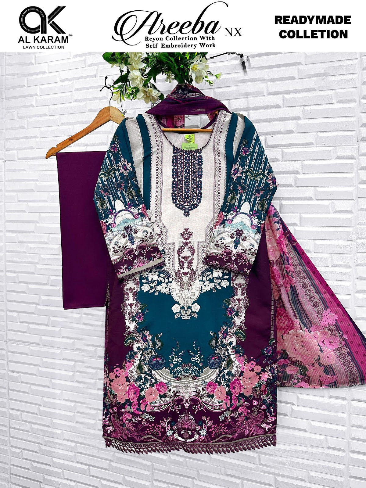 Areeba Nx Al Karam Reyon Karachi Readymade Suits Wholesaler