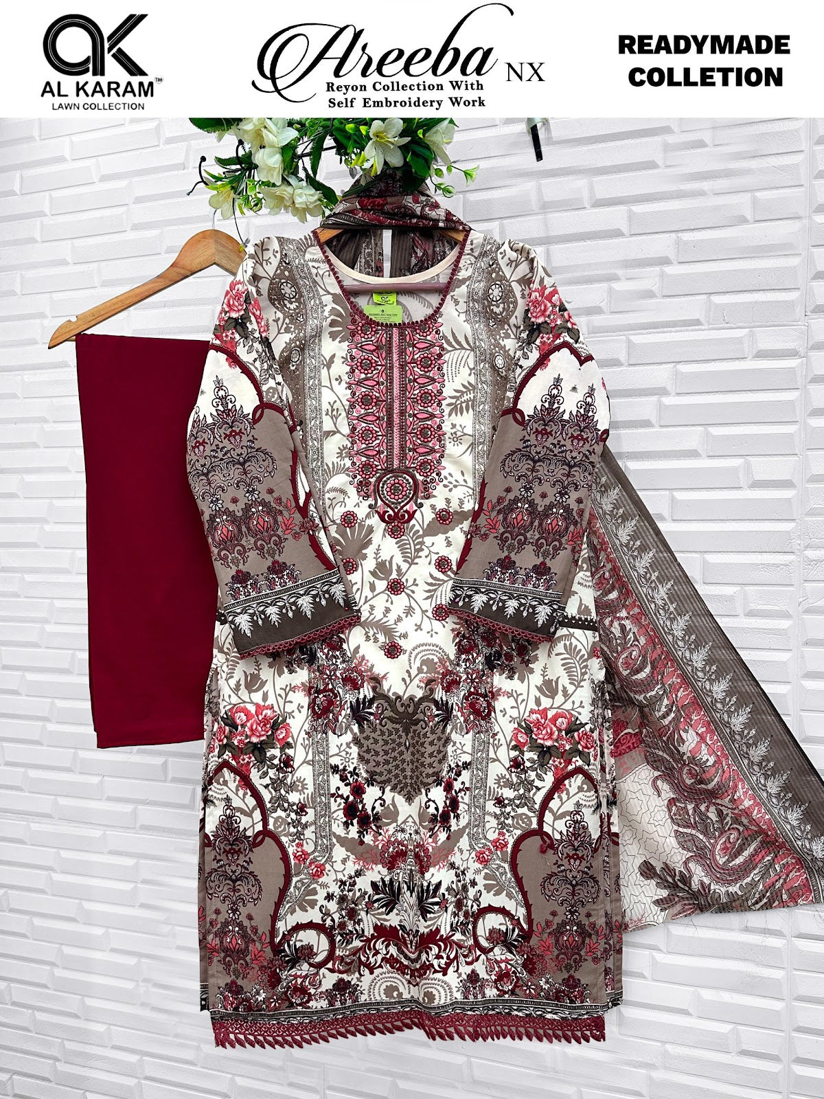 Areeba Nx Al Karam Reyon Karachi Readymade Suits Wholesaler