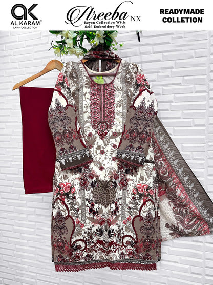 Areeba Nx Al Karam Reyon Karachi Readymade Suits Wholesaler