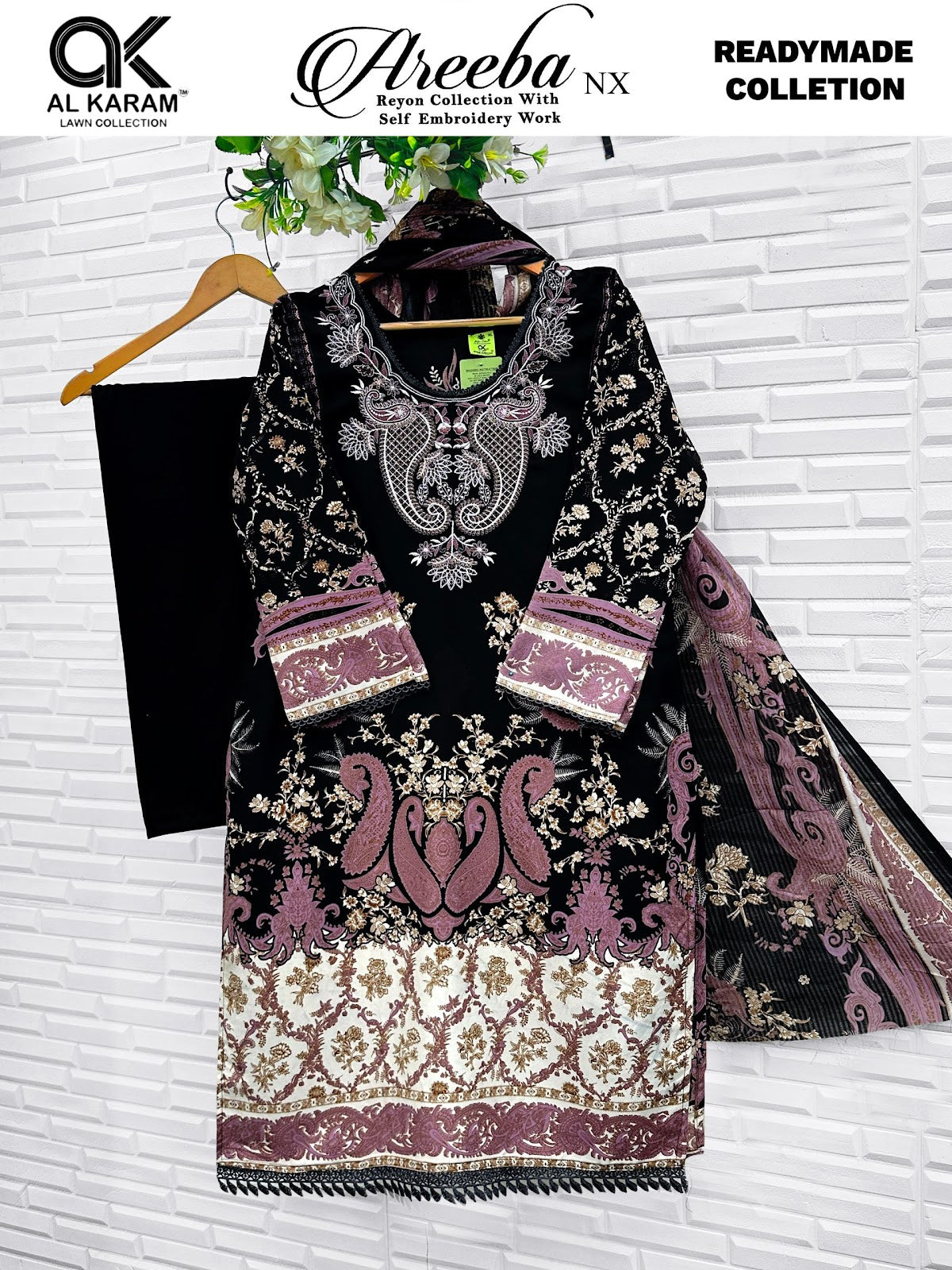Areeba Nx Al Karam Reyon Karachi Readymade Suits Wholesaler