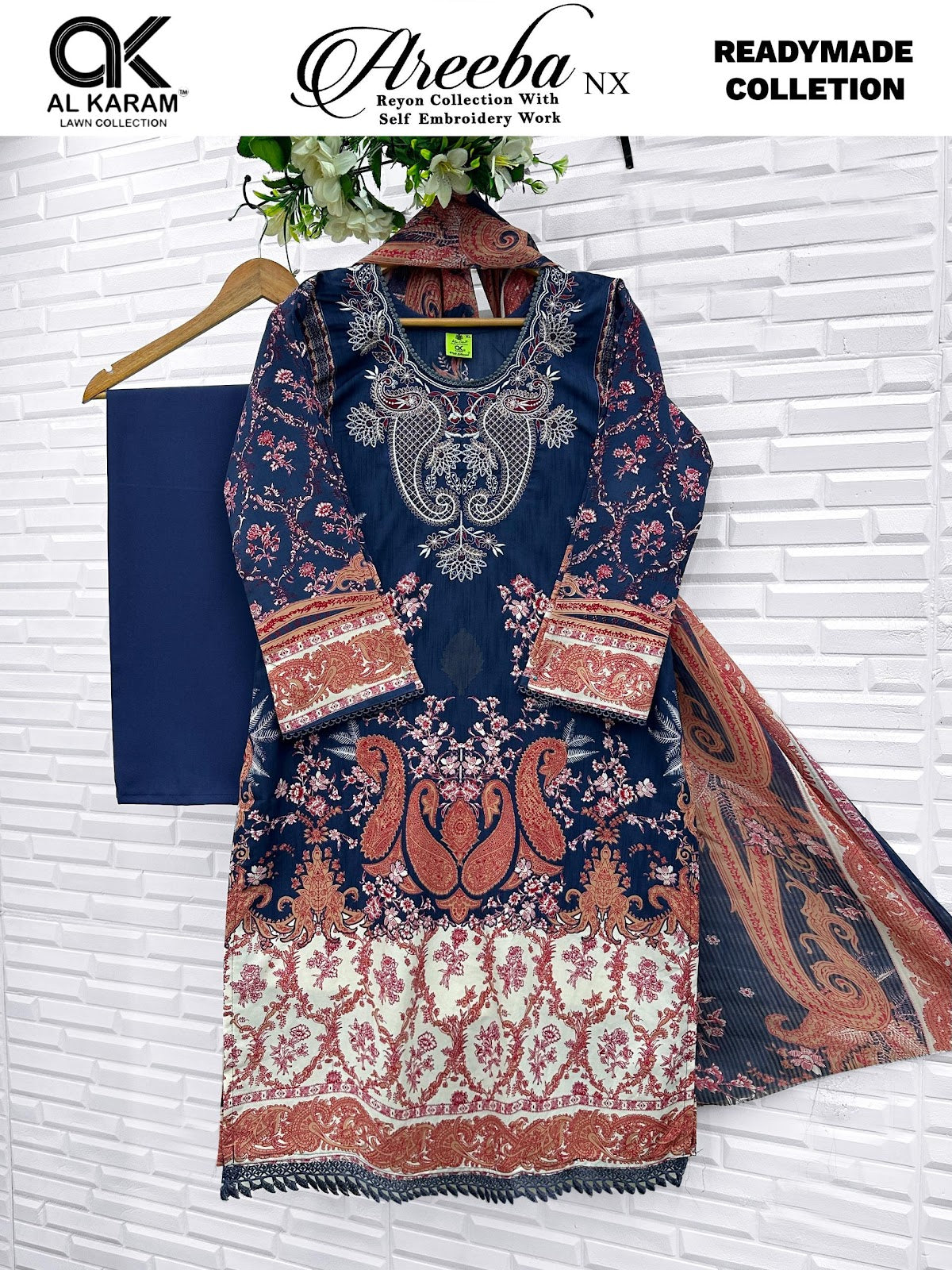 Areeba Nx Al Karam Reyon Karachi Readymade Suits Wholesaler