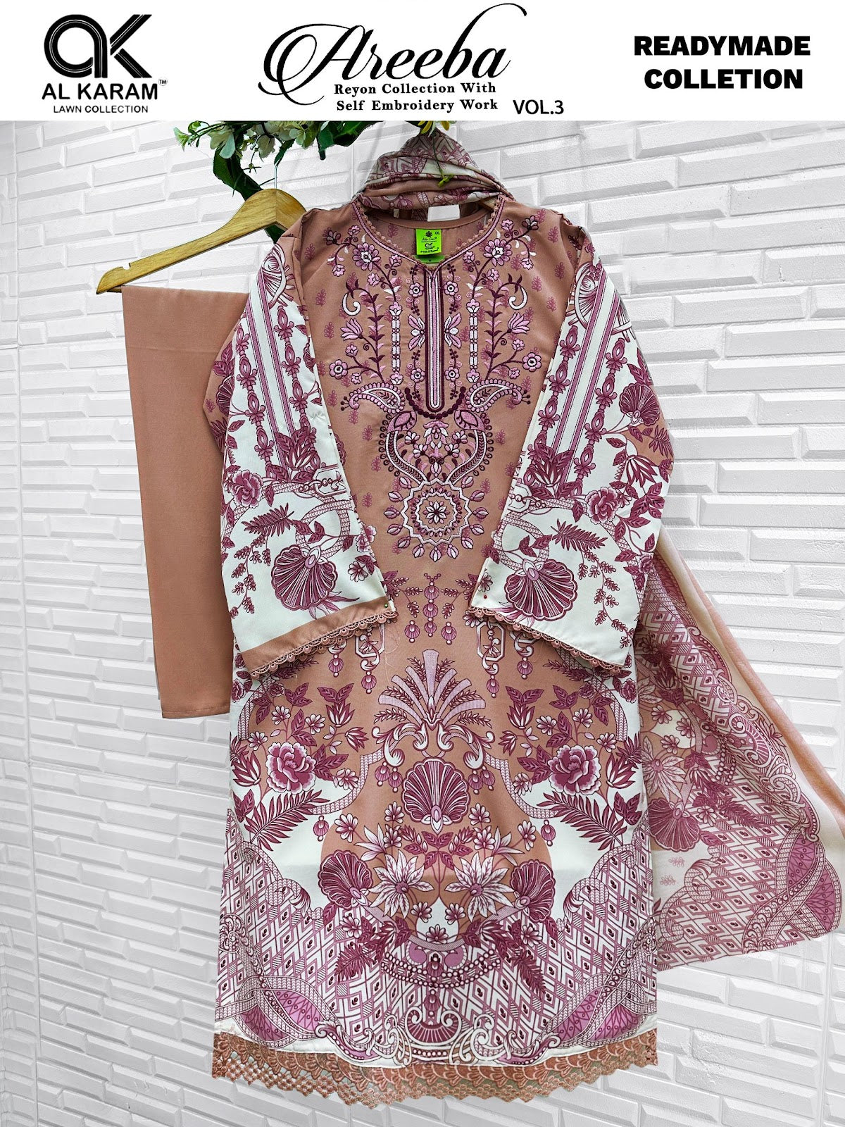 Areeba Vol 3 Al Karam Reyon Karachi Readymade Suits Manufacturer Ahmedabad
