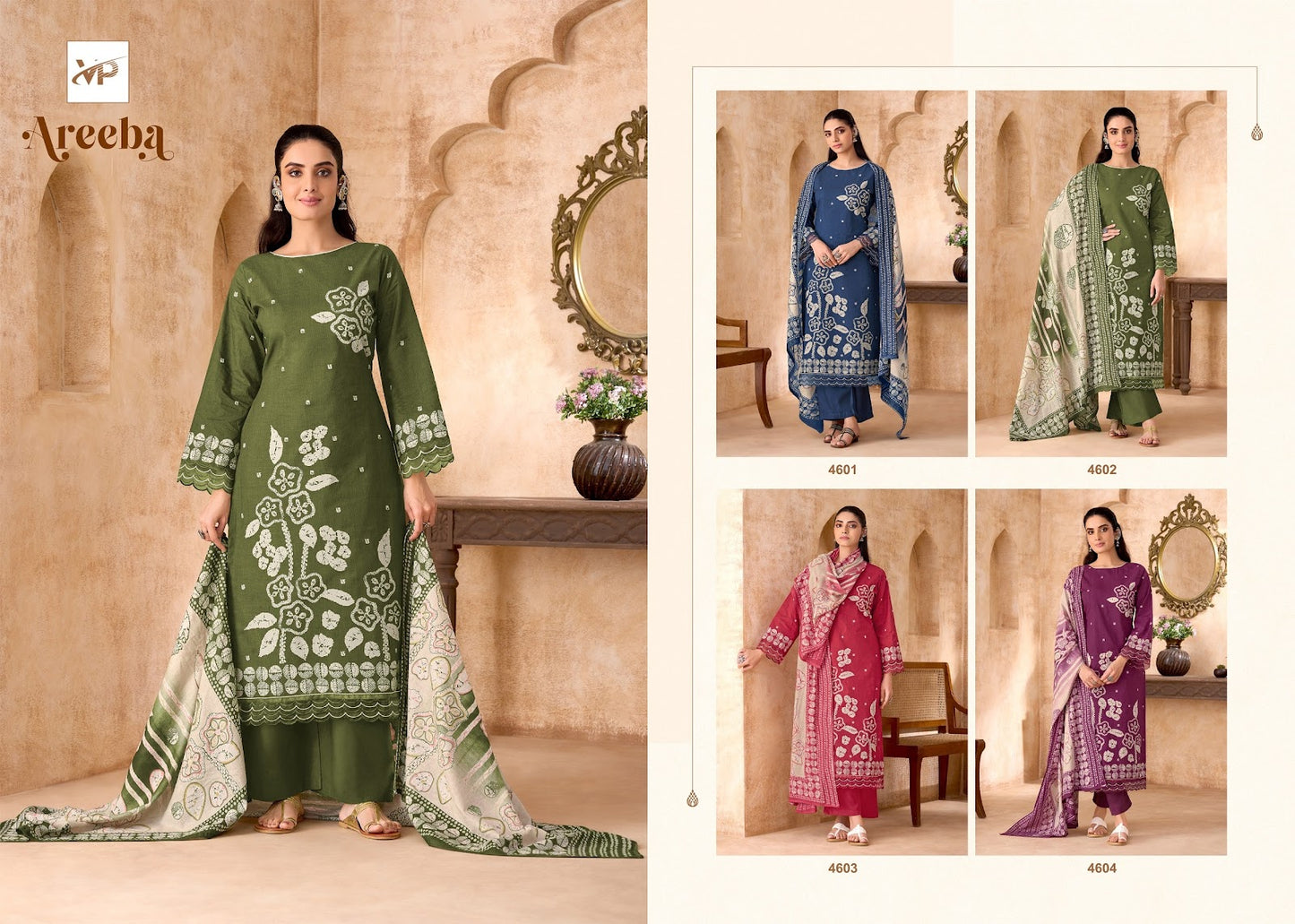 Areeba Vp Brand Lawn Cotton Karachi Salwar Suits Manufacturer Gujarat