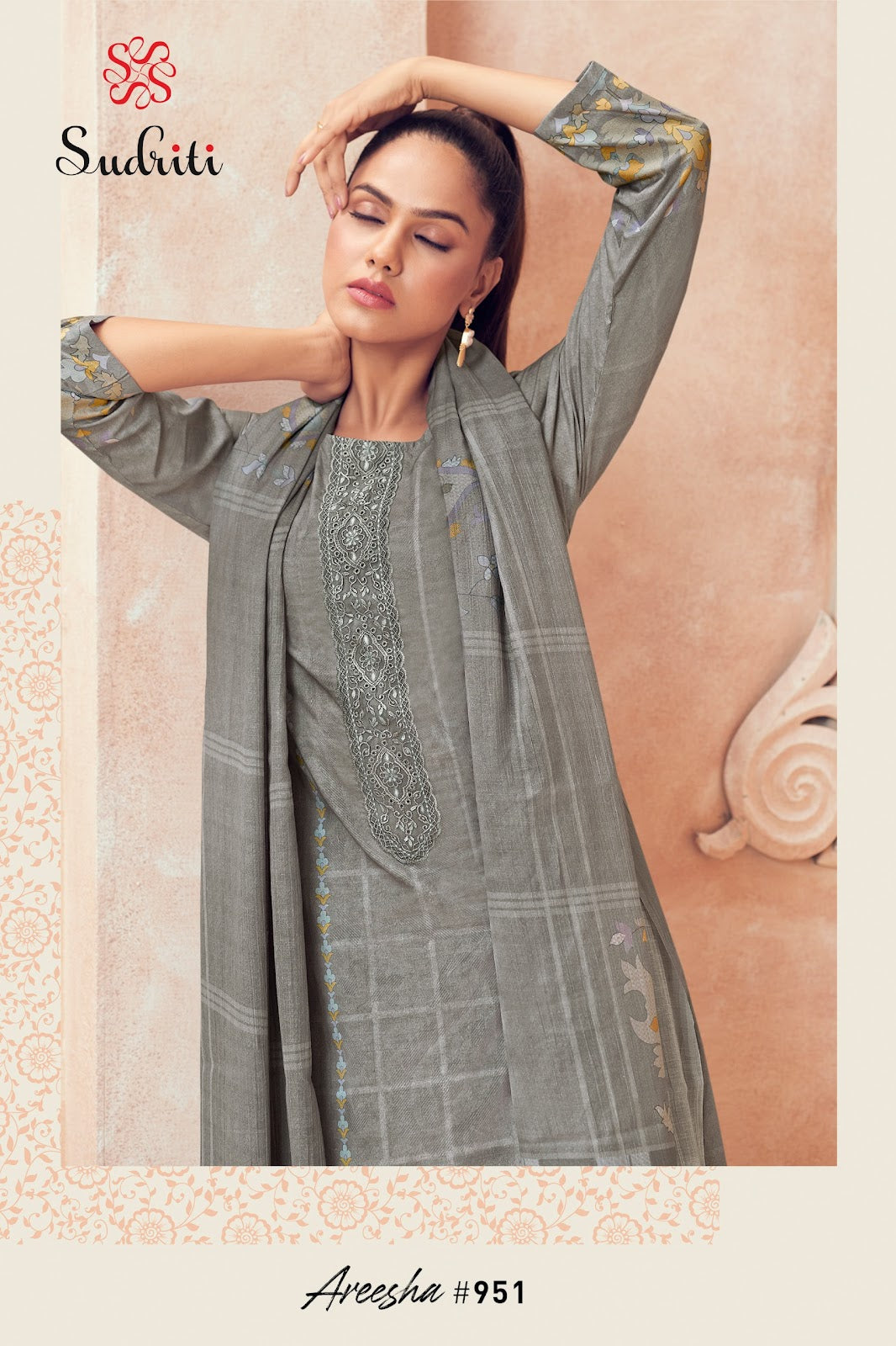 Areesha Sudriti Sahiba Cotton Lawn Pant Style Suits Wholesale Rate