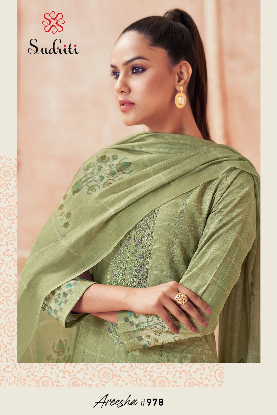 Areesha Sudriti Sahiba Cotton Lawn Pant Style Suits Wholesale Rate