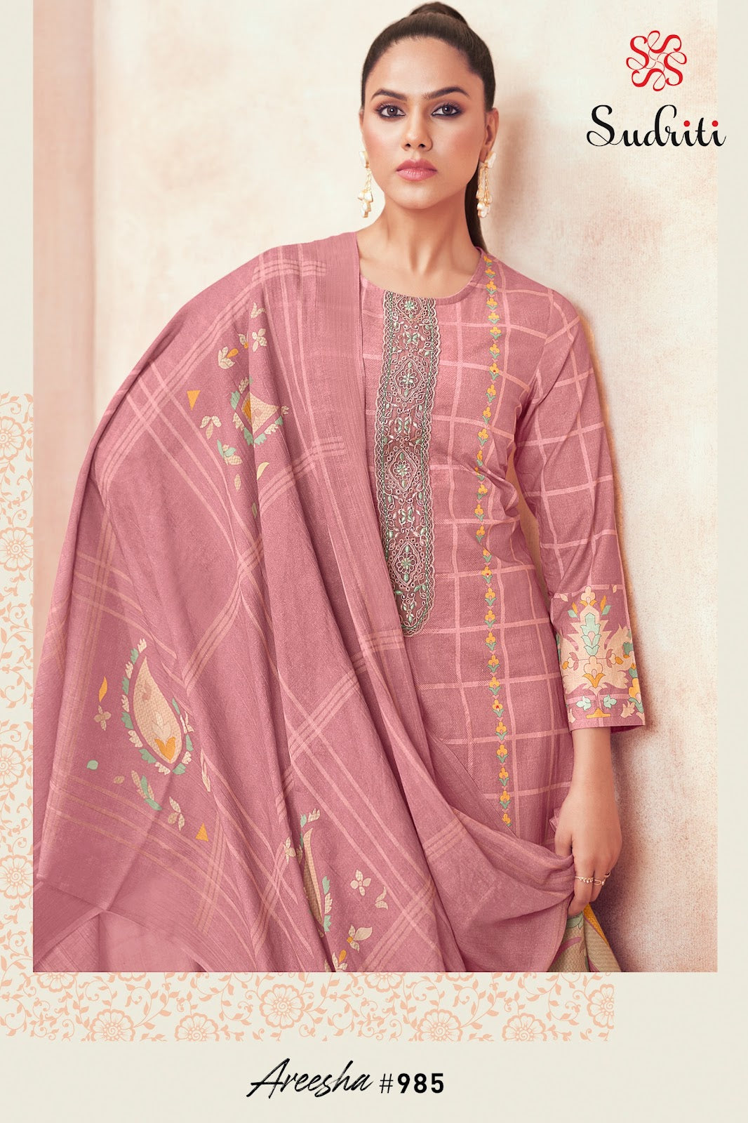 Areesha Sudriti Sahiba Cotton Lawn Pant Style Suits Wholesale Rate