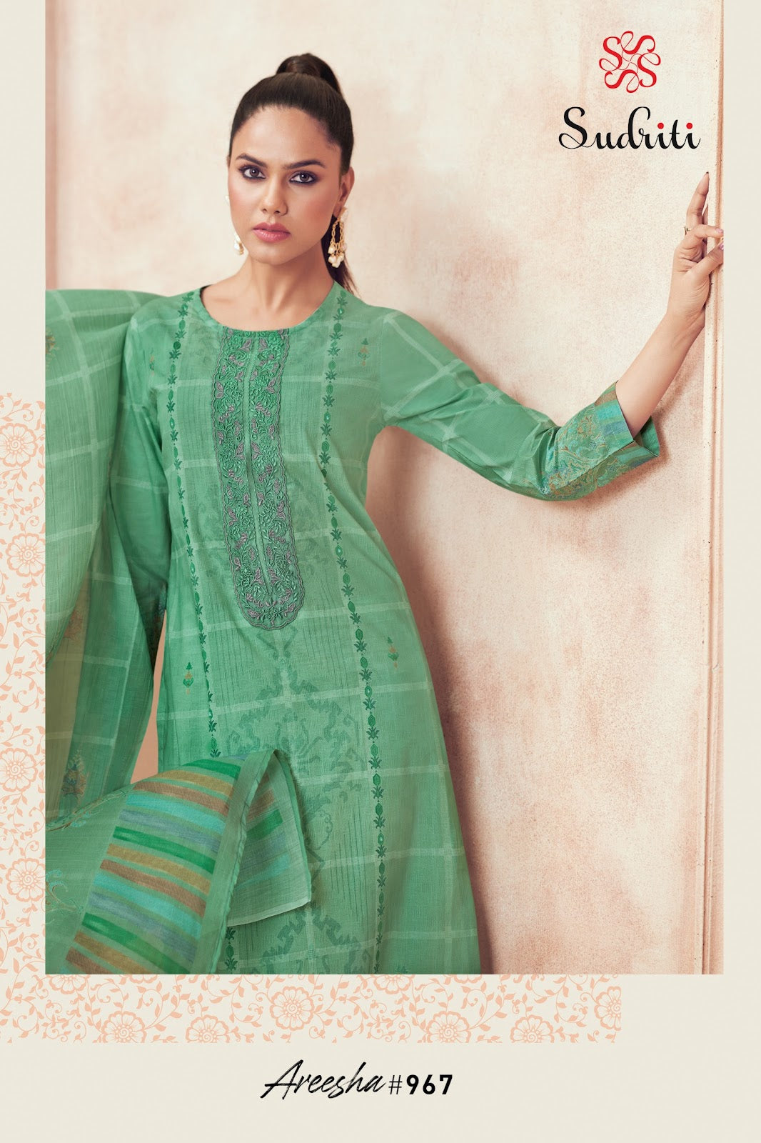 Areesha Sudriti Sahiba Cotton Lawn Pant Style Suits Wholesale Rate