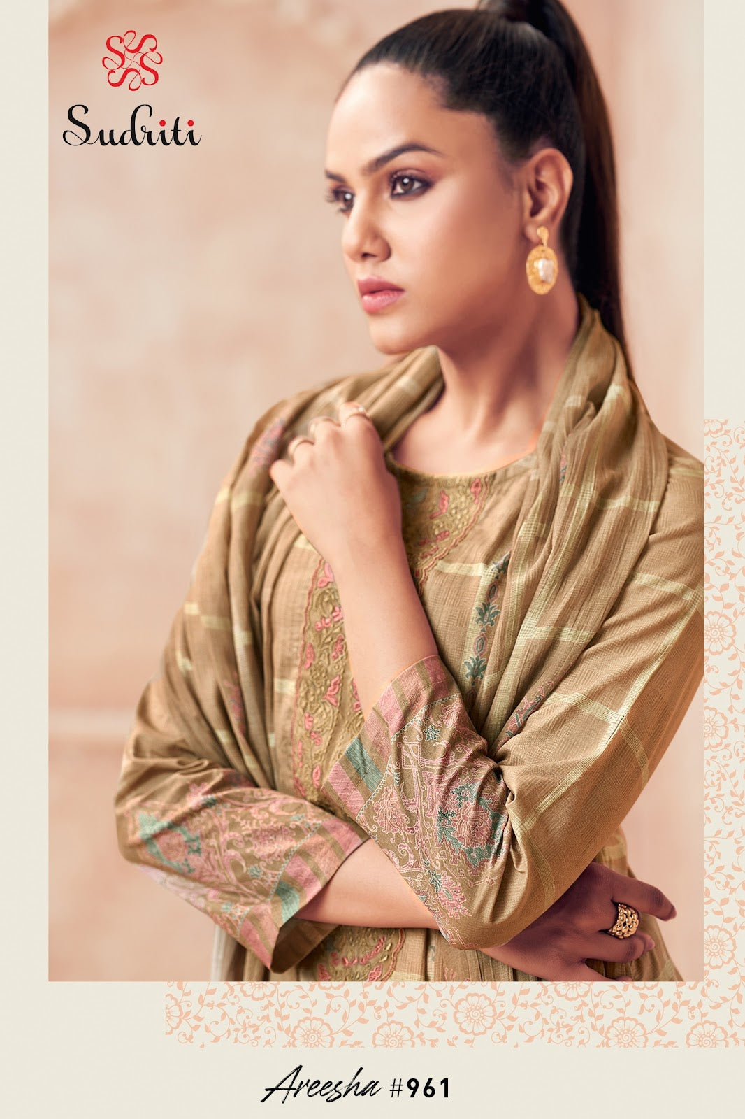 Areesha Sudriti Sahiba Cotton Lawn Pant Style Suits Wholesale Rate