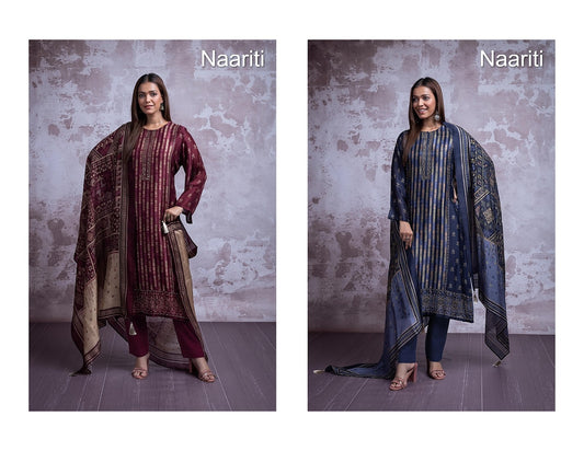 Areli Naariti Tusser Silk Pant Style Suits Manufacturer Gujarat