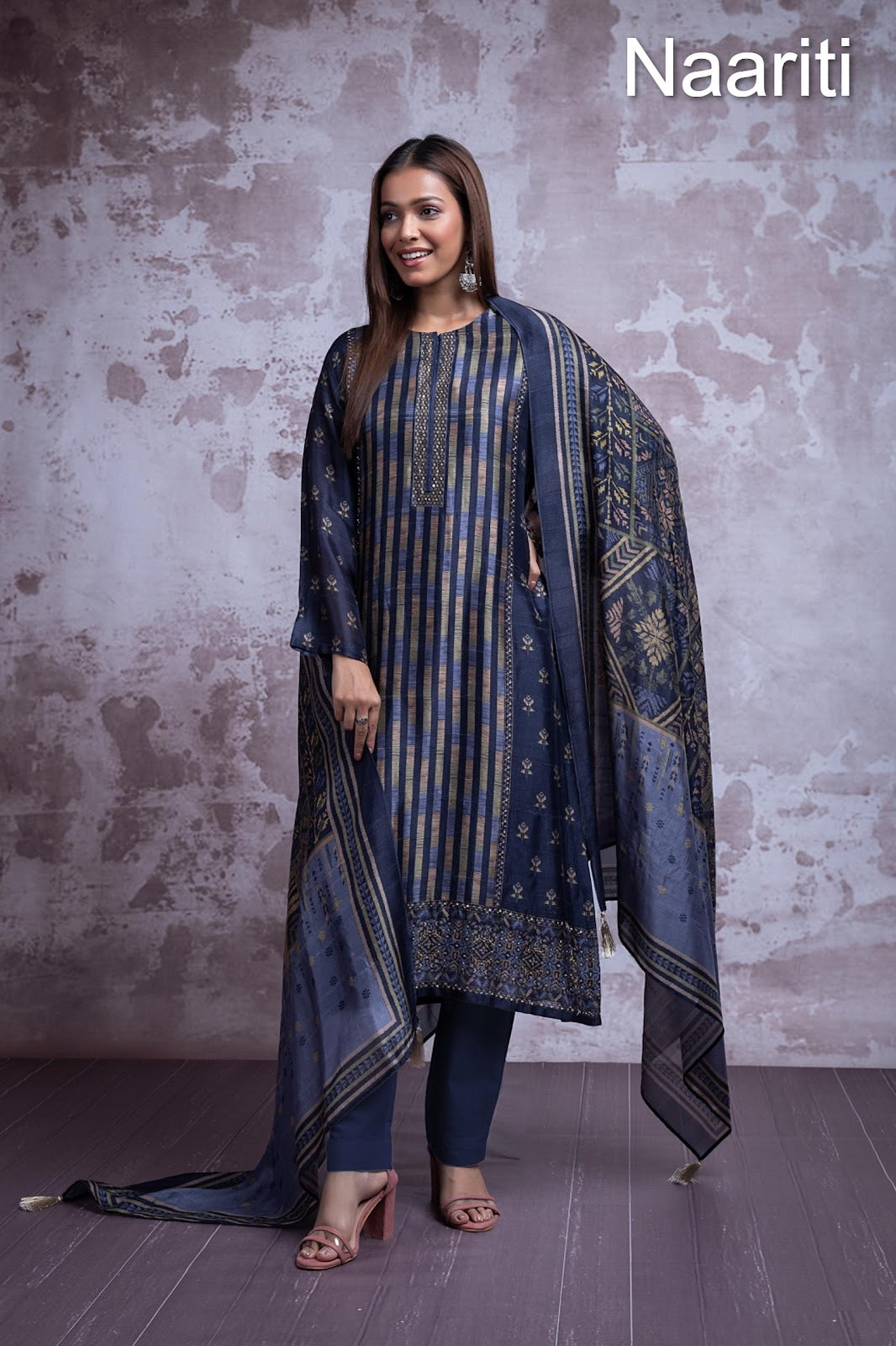 Areli Naariti Tusser Silk Pant Style Suits Manufacturer Gujarat