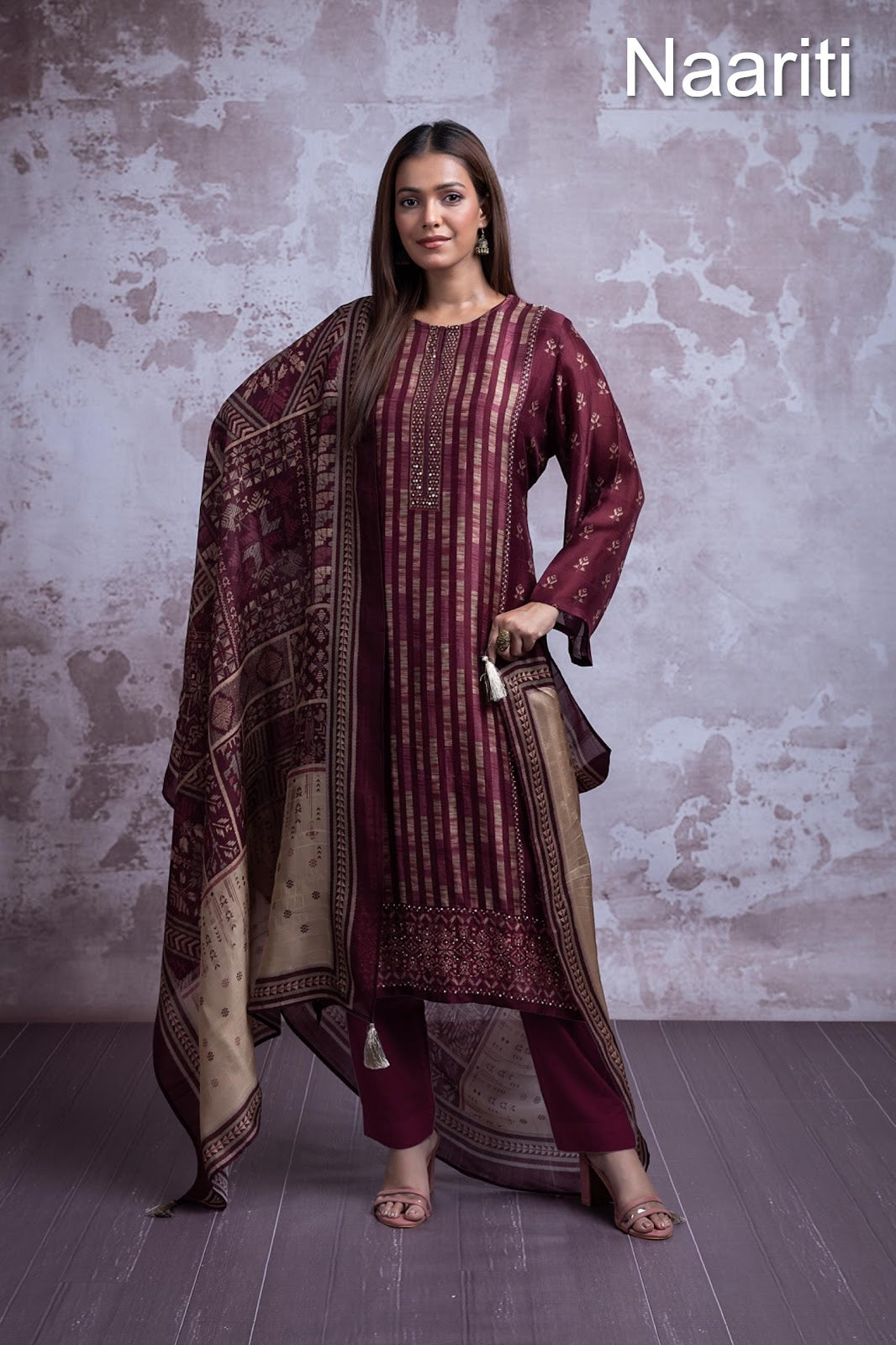 Areli Naariti Tusser Silk Pant Style Suits Manufacturer Gujarat