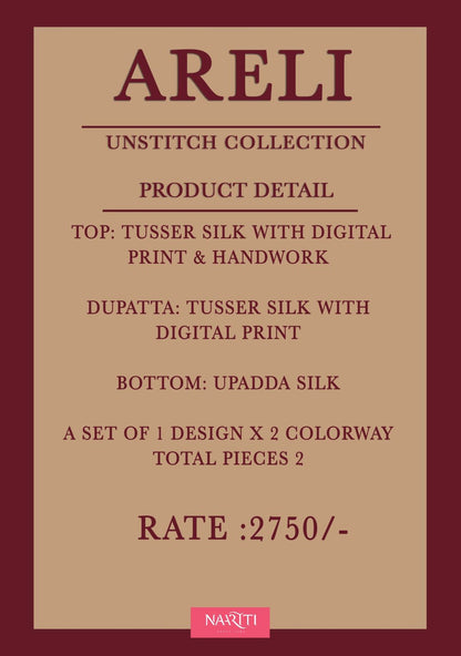 Areli Naariti Tusser Silk Pant Style Suits Manufacturer Gujarat