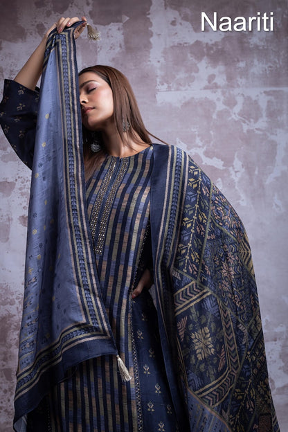 Areli Naariti Tusser Silk Pant Style Suits Manufacturer Gujarat