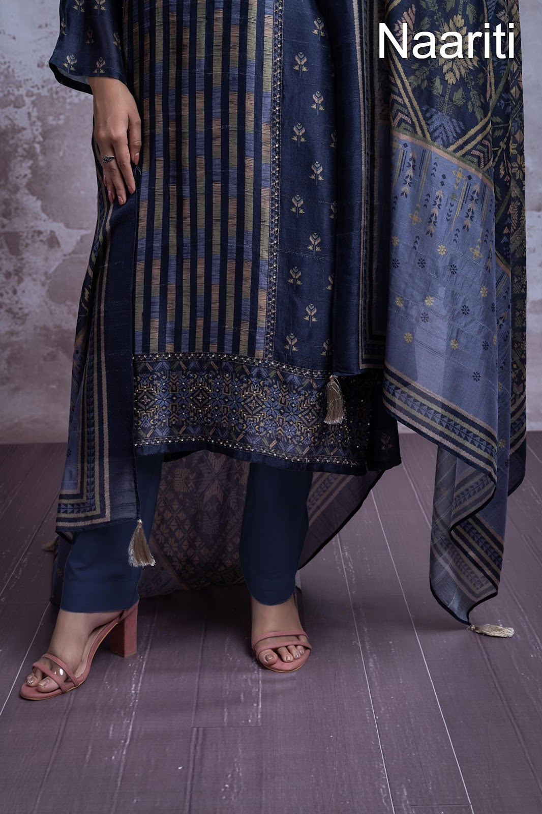 Areli Naariti Tusser Silk Pant Style Suits Manufacturer Gujarat