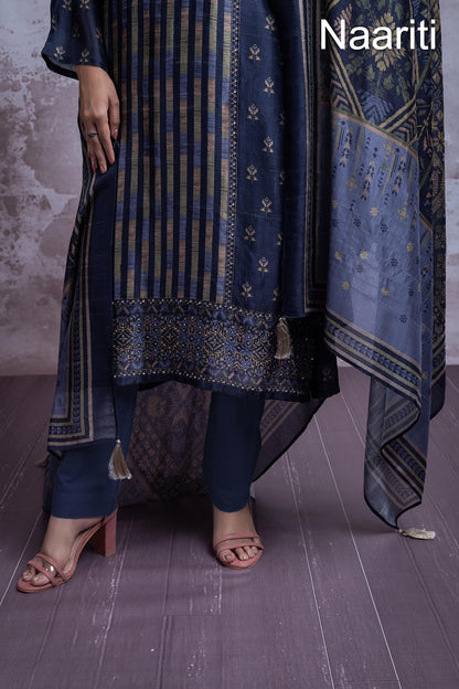 Areli Naariti Tusser Silk Pant Style Suits Manufacturer Gujarat