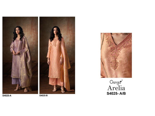 Arelia 4025 Ganga Premium Bemberg Plazzo Style Suits Exporter Ahmedabad