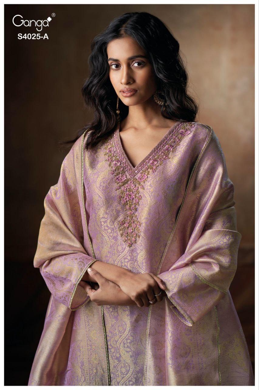 Arelia 4025 Ganga Premium Bemberg Plazzo Style Suits Exporter Ahmedabad