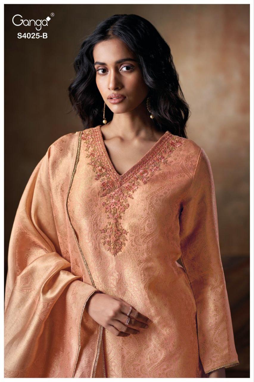 Arelia 4025 Ganga Premium Bemberg Plazzo Style Suits Exporter Ahmedabad