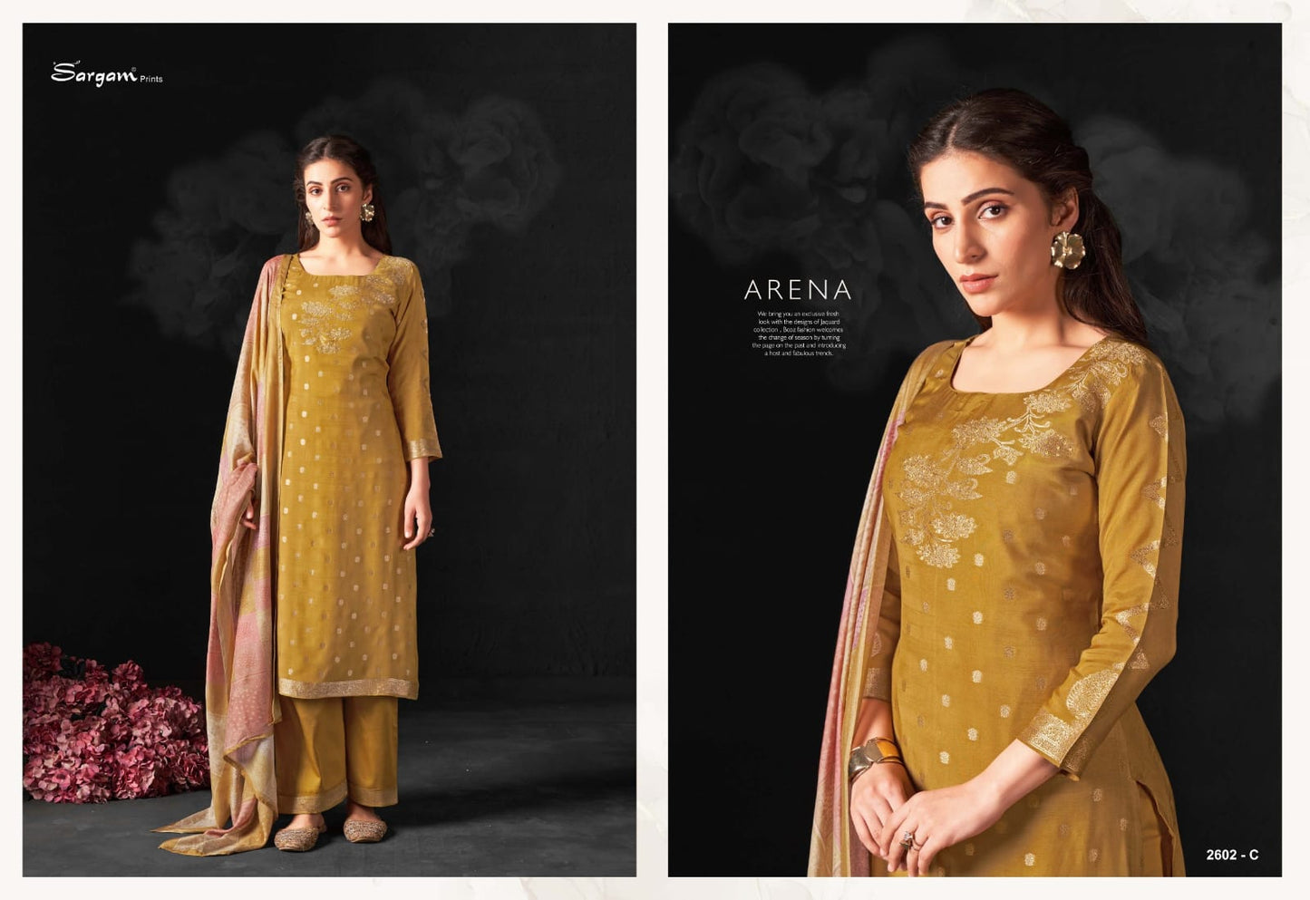 Arena Vol 2 Sargam Prints Muslin Jacquard Pant Style Suits Exporter Ahmedabad
