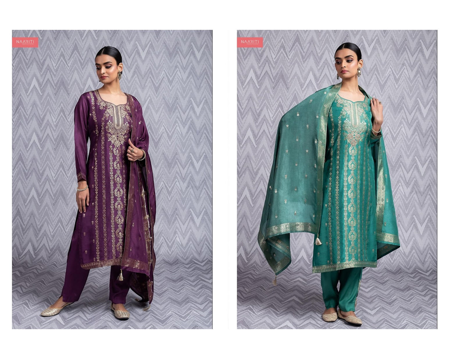 Arghya Naariti Russian Silk Pant Style Suits Wholesale Price