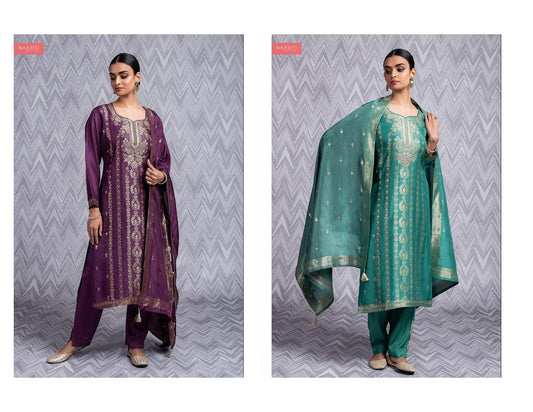 Arghya Naariti Russian Silk Pant Style Suits Wholesale Price