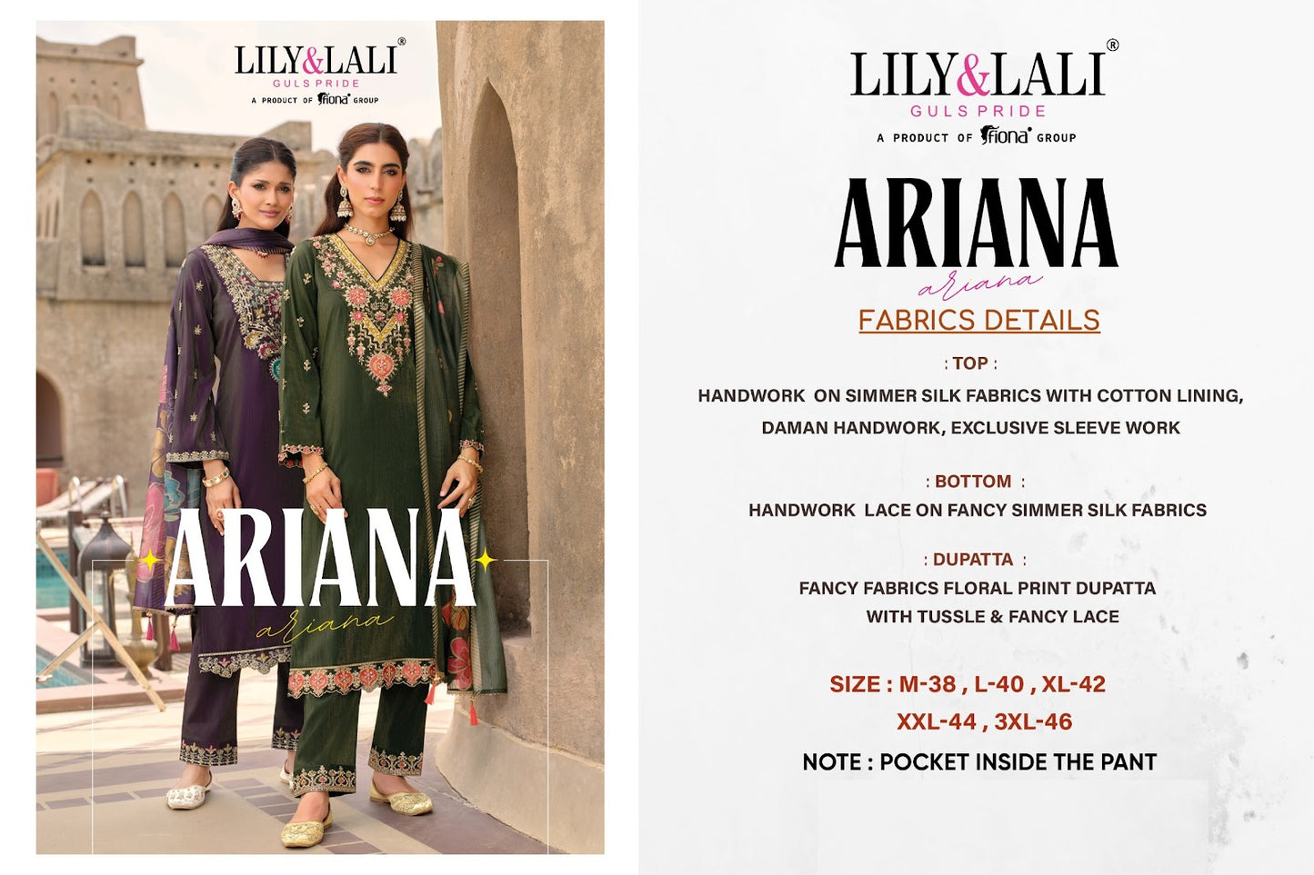 Ariana Lily Lali Simmer Readymade Pant Style Suits Wholesaler