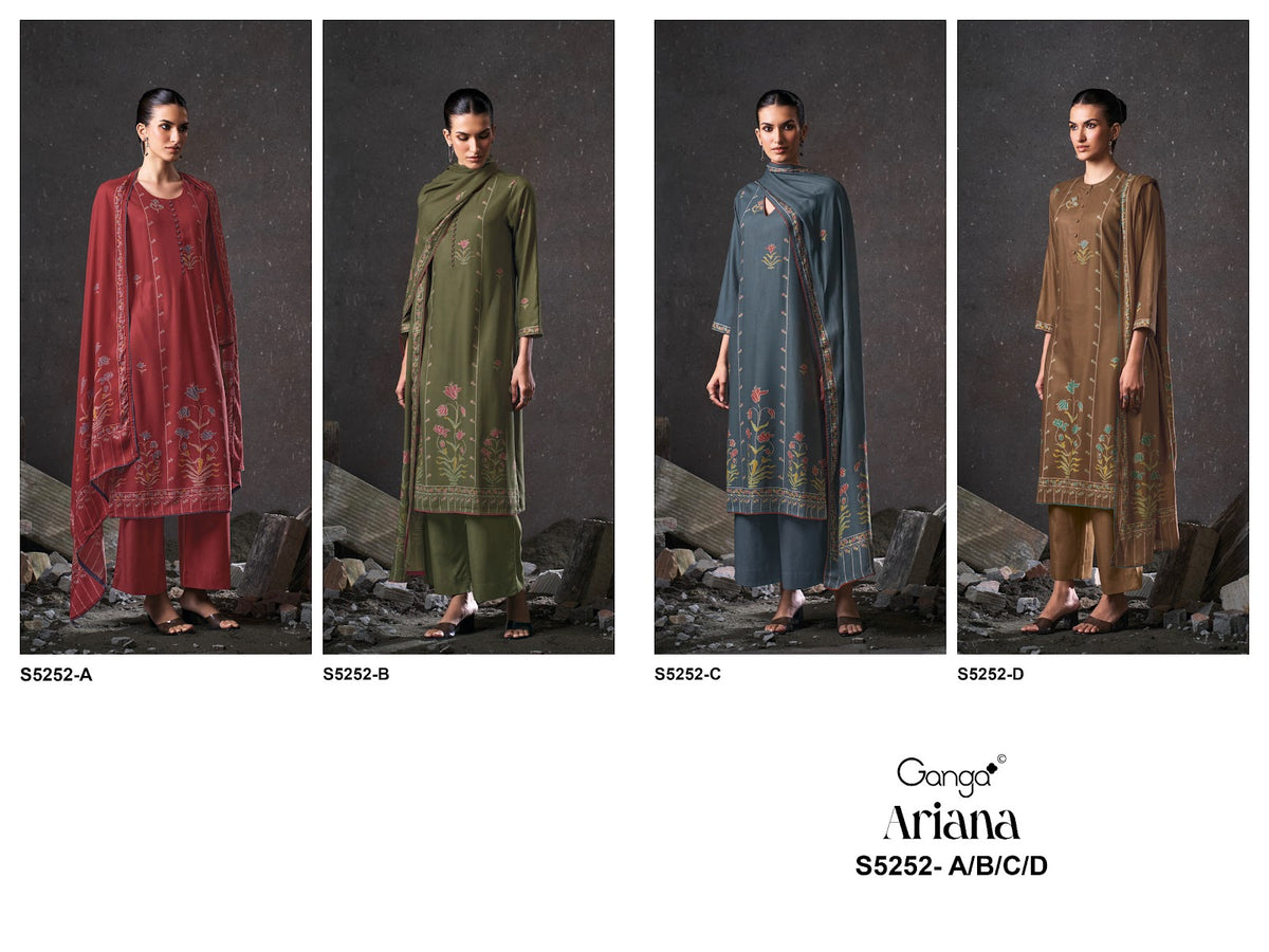 Ariana S5252 Ganga Wool Pashmina Suits Wholesaler Ahmedabad
